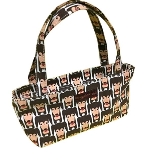 BUNGALOW 360 Small Canvas Happy Dog Purse - Picture 1 of 8
